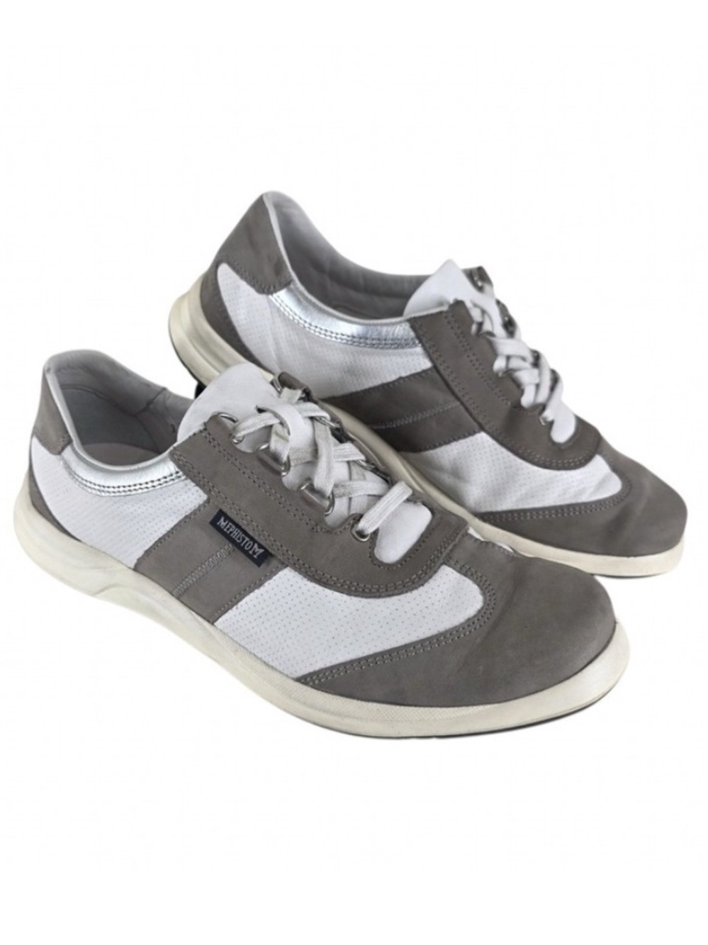 Mephisto Runoff Womens 7.5 EUR 5 Gray Leather Air Jet Comfort Sneakers Walking